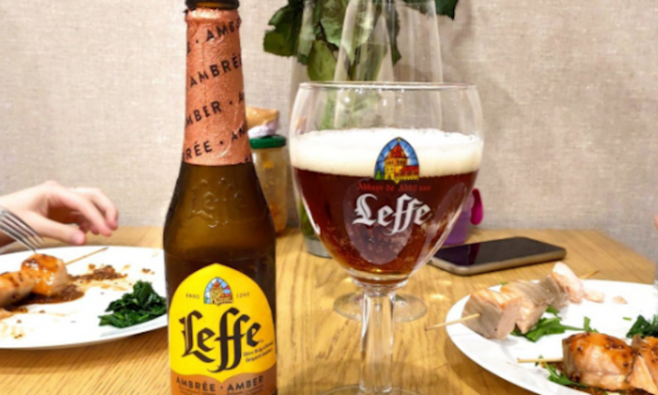 Leffe Amber bij het eten Leffe Amber bij het eten